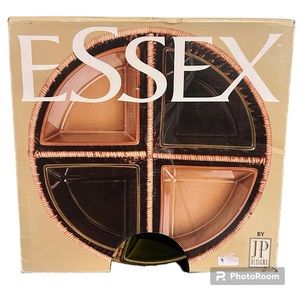 Essex By JP Designs Set of Four Dip Bowls in Rattan Caddy